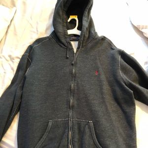 Polo Blue/grey zip up hoodie